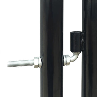 vidaXL Black Single Door Fence Gate 100 x 125 cm