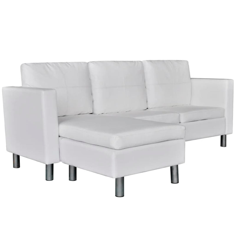 vidaXL Sectional Sofa 3-Seater Artificial Leather Black