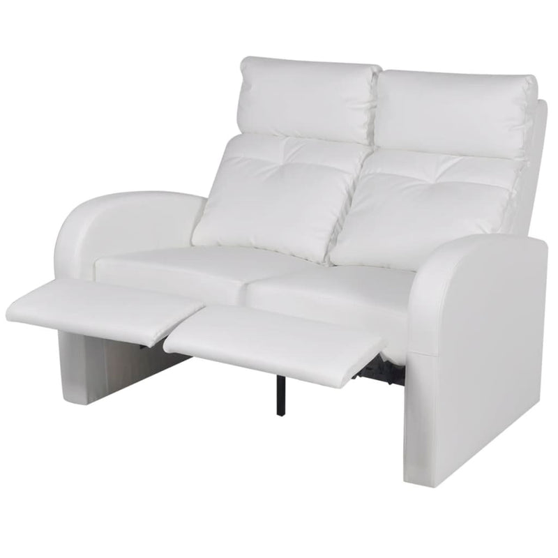 vidaXL Recliner 2-seat Artificial Leather White
