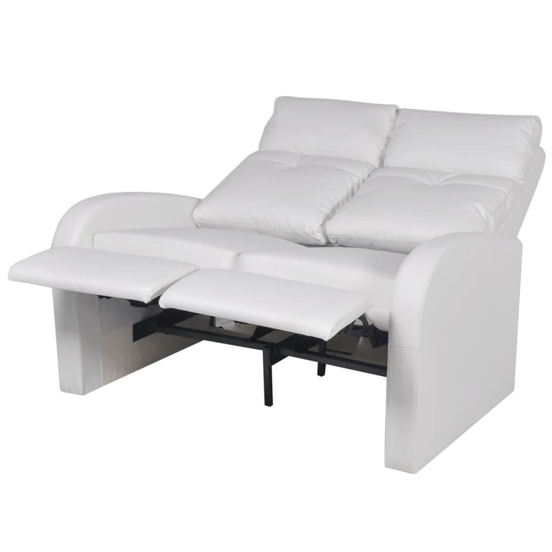 vidaXL Recliner 2-seat Artificial Leather White