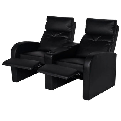 vidaXL Recliner 2-seat Artificial Leather Black