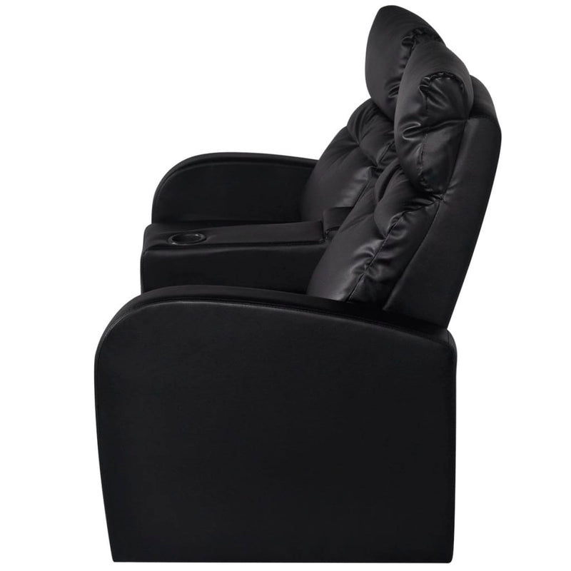 vidaXL Recliner 2-seat Artificial Leather Black