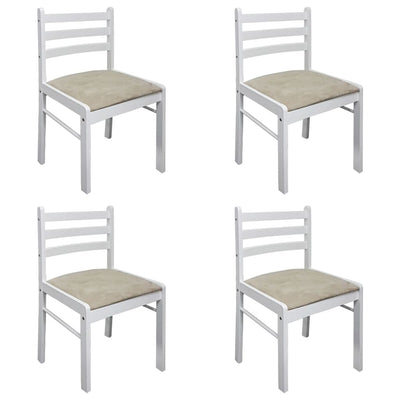 vidaXL Dining Chairs 4 pcs Brown Solid Rubber Wood and Velvet