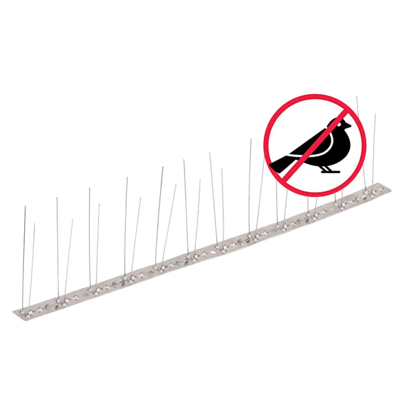vidaXL 2-row Stainless Steel Bird & Pigeon Spikes Set of 6 3 m