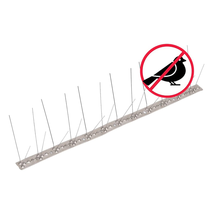 vidaXL 2-row Stainless Steel Bird & Pigeon Spikes Set of 6 3 m
