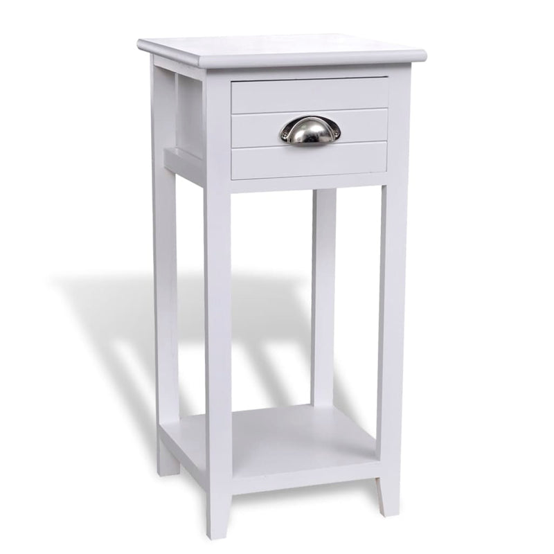 vidaXL Nightstand with 1 Drawer Brown and White