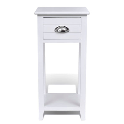 vidaXL Nightstand with 1 Drawer Brown and White