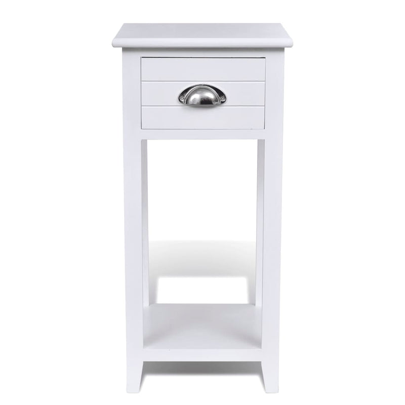 vidaXL Nightstand with 1 Drawer Brown and White