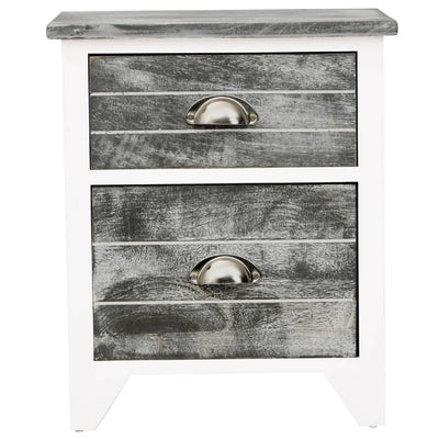 vidaXL Nightstand 2 pcs with 2 Drawers Brown and White