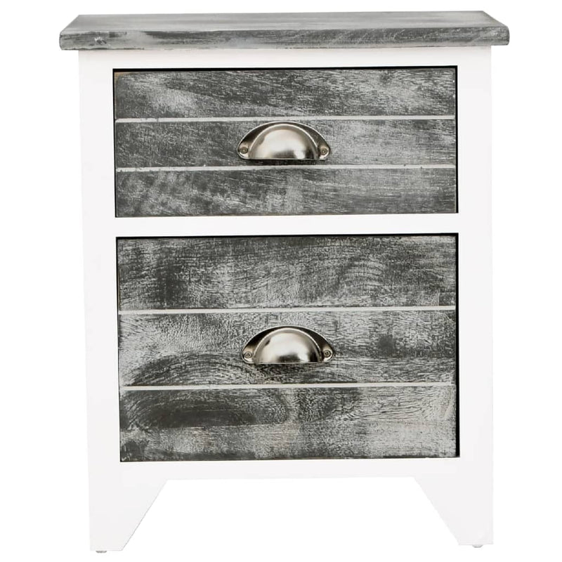vidaXL Nightstand 2 pcs with 2 Drawers Brown and White