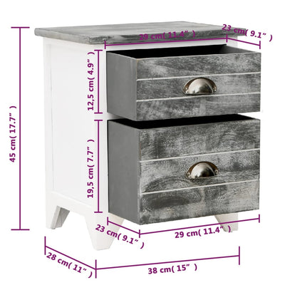 vidaXL Nightstand 2 pcs with 2 Drawers Brown and White