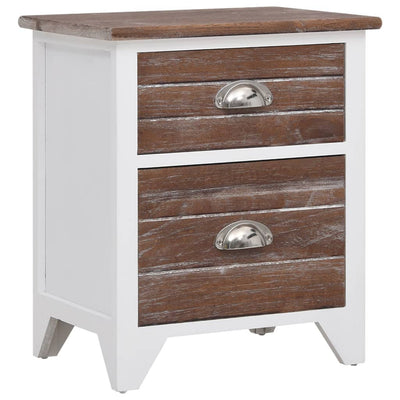 vidaXL Nightstand 2 pcs with 2 Drawers Brown and White