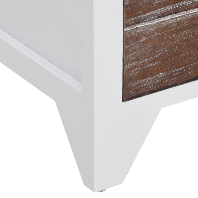 vidaXL Nightstand 2 pcs with 2 Drawers Brown and White