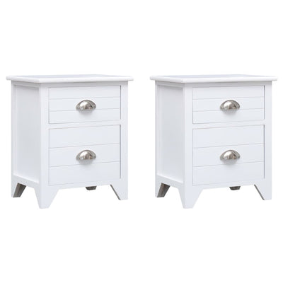 vidaXL Nightstand 2 pcs with 2 Drawers Brown and White