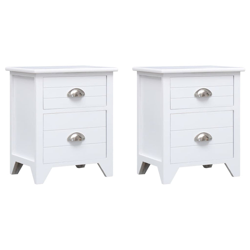 vidaXL Nightstand 2 pcs with 2 Drawers Brown and White