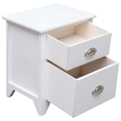 vidaXL Nightstand 2 pcs with 2 Drawers Brown and White
