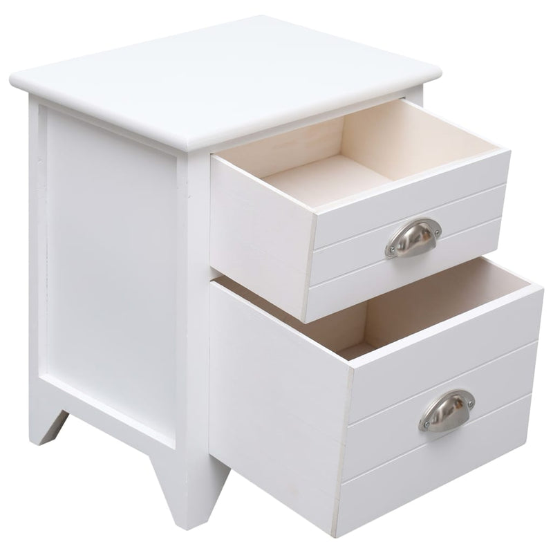 vidaXL Nightstand 2 pcs with 2 Drawers Brown and White