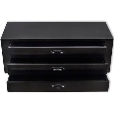 vidaXL Metal Tool Chest 3 Drawers Black