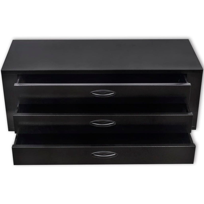vidaXL Metal Tool Chest 3 Drawers Black