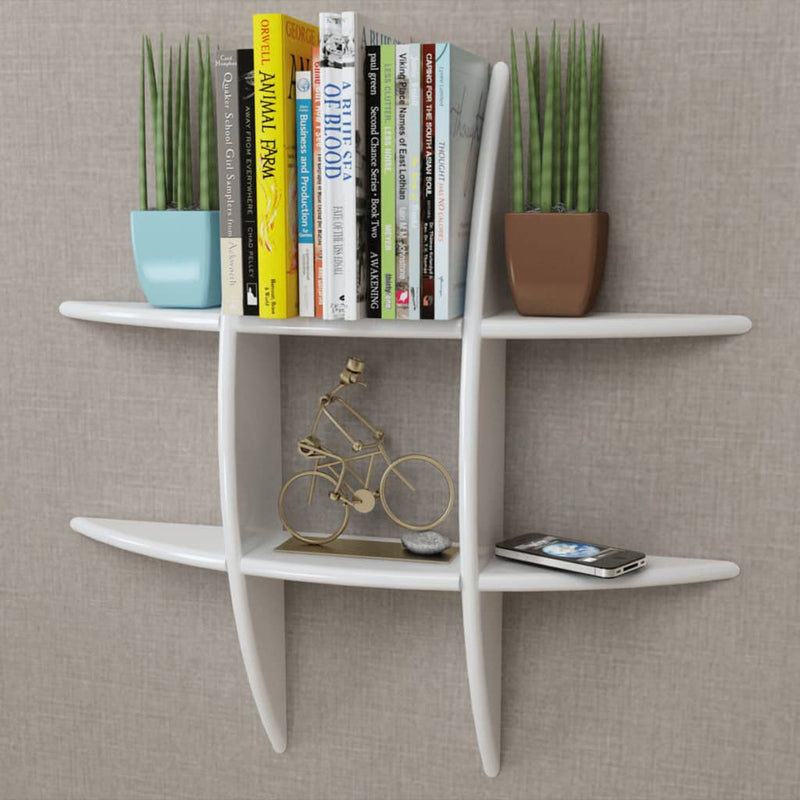 Black MDF Floating Wall Display Shelf Book/DVD Storage