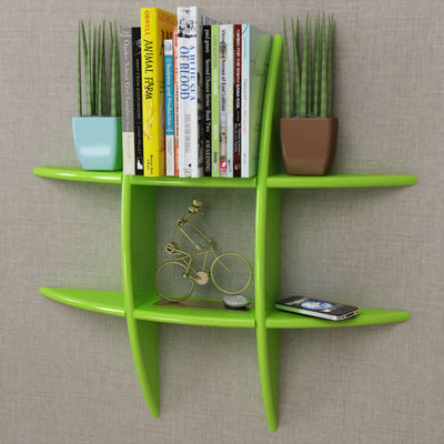Black MDF Floating Wall Display Shelf Book/DVD Storage