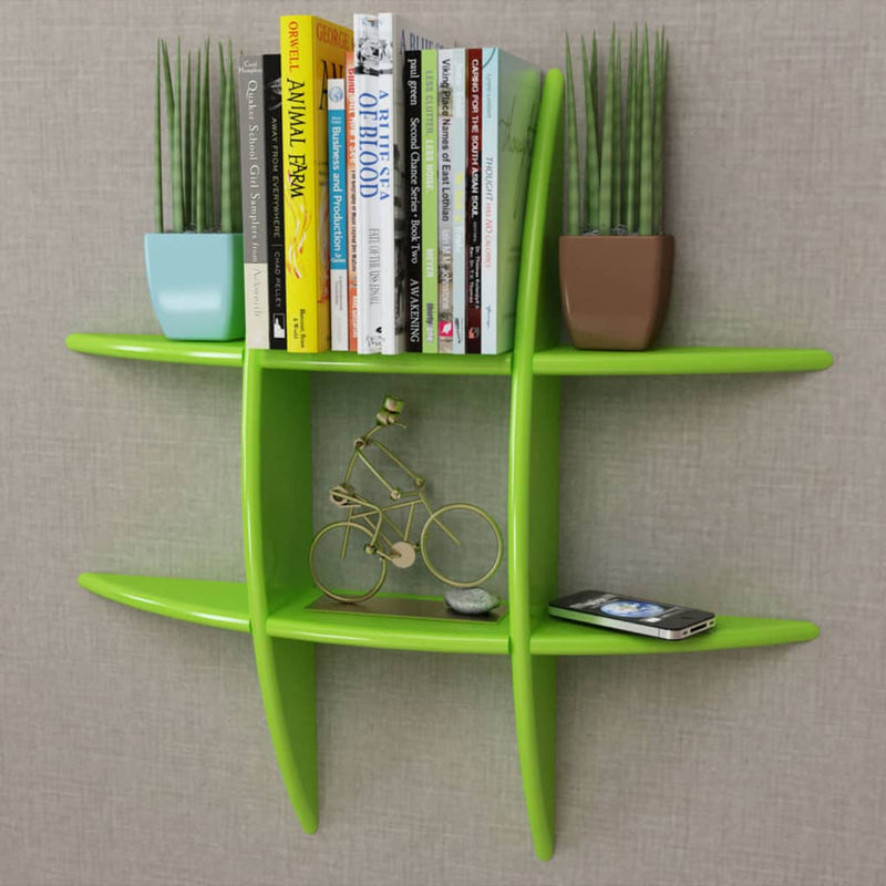 Black MDF Floating Wall Display Shelf Book/DVD Storage