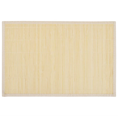 6 Bamboo Placemats 30 x 45 cm Natural