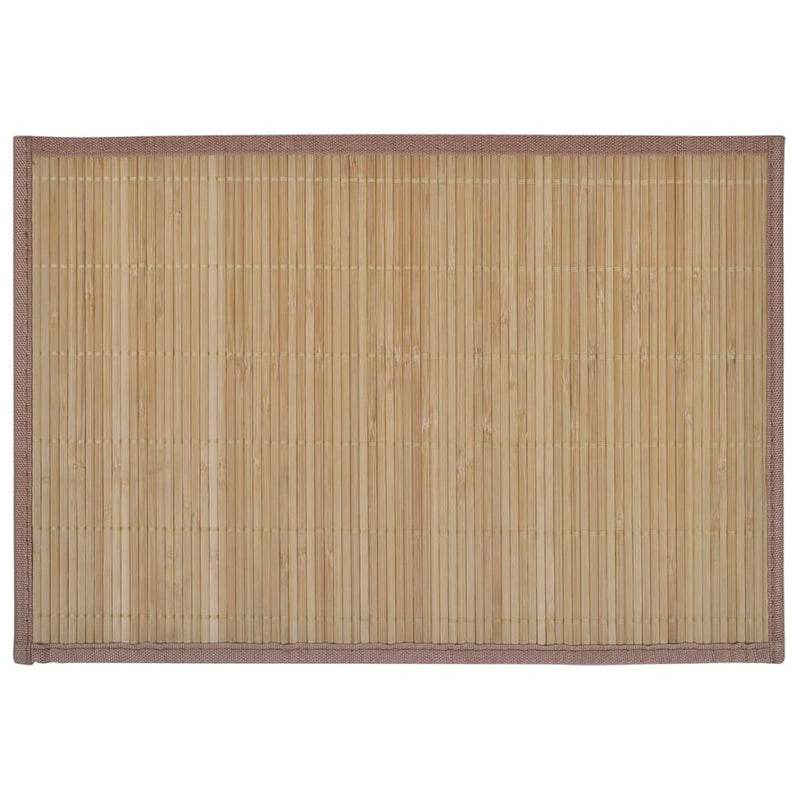 6 Bamboo Placemats 30 x 45 cm Natural
