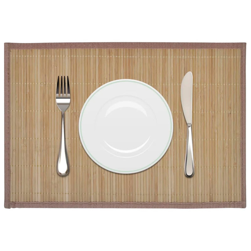 6 Bamboo Placemats 30 x 45 cm Natural