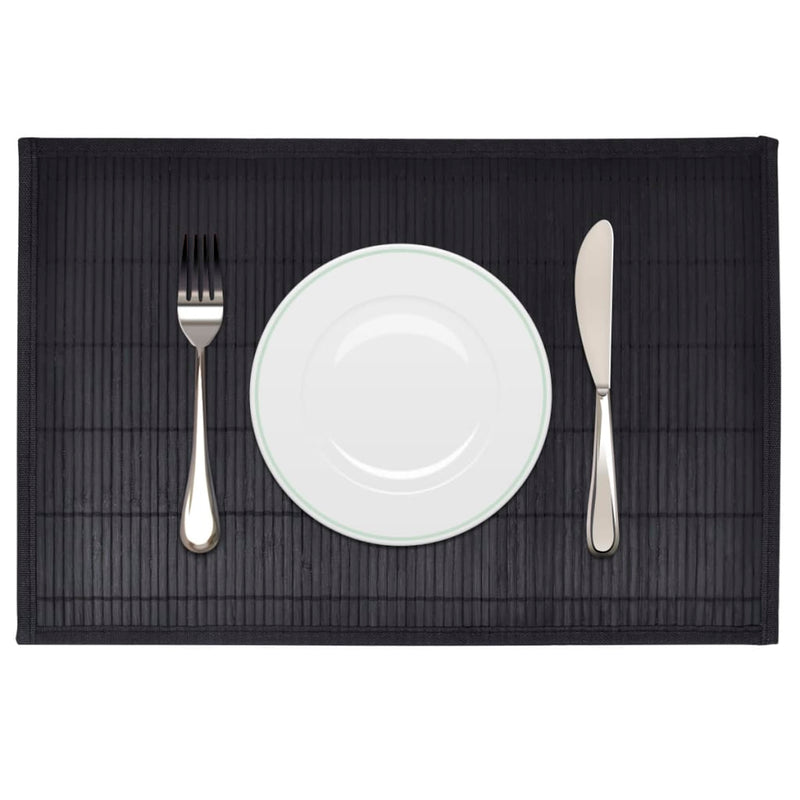 6 Bamboo Placemats 30 x 45 cm Natural