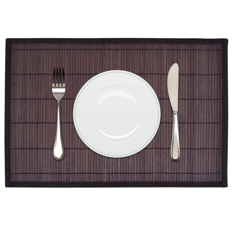 6 Bamboo Placemats 30 x 45 cm Natural
