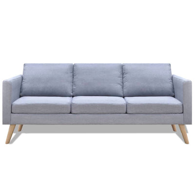 vidaXL Sofa 3-Seater Fabric Dark Grey