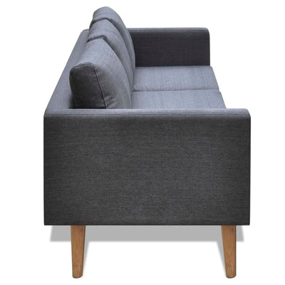 vidaXL Sofa 3-Seater Fabric Dark Grey