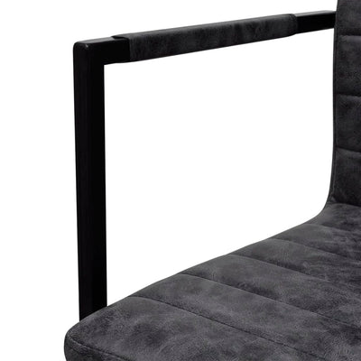 vidaXL Cantilever Dining Chairs 2 pcs Black Faux Leather