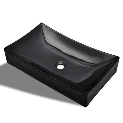 Ceramic Bathroom Sink Basin Black Round