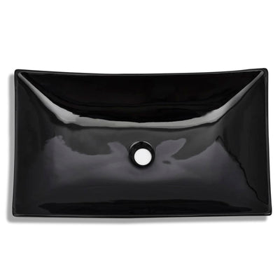 Ceramic Bathroom Sink Basin Black Round