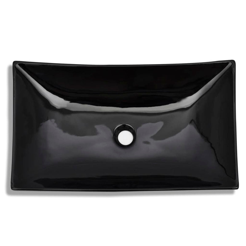Ceramic Bathroom Sink Basin Black Round