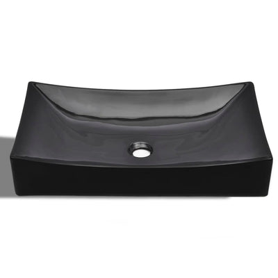 Ceramic Bathroom Sink Basin Black Round