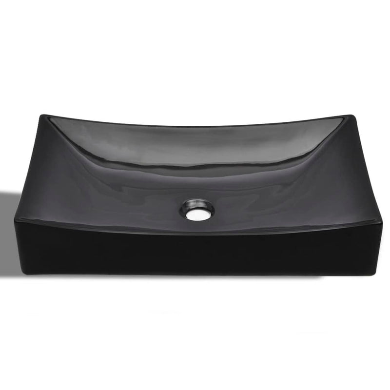 Ceramic Bathroom Sink Basin Black Round