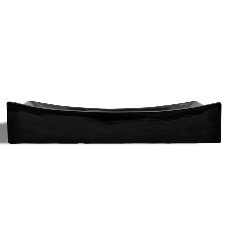 Ceramic Bathroom Sink Basin Black Round