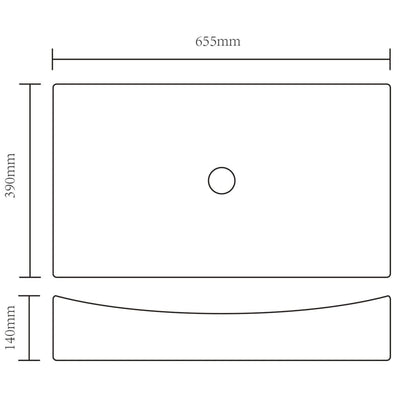 Ceramic Bathroom Sink Basin Black Round