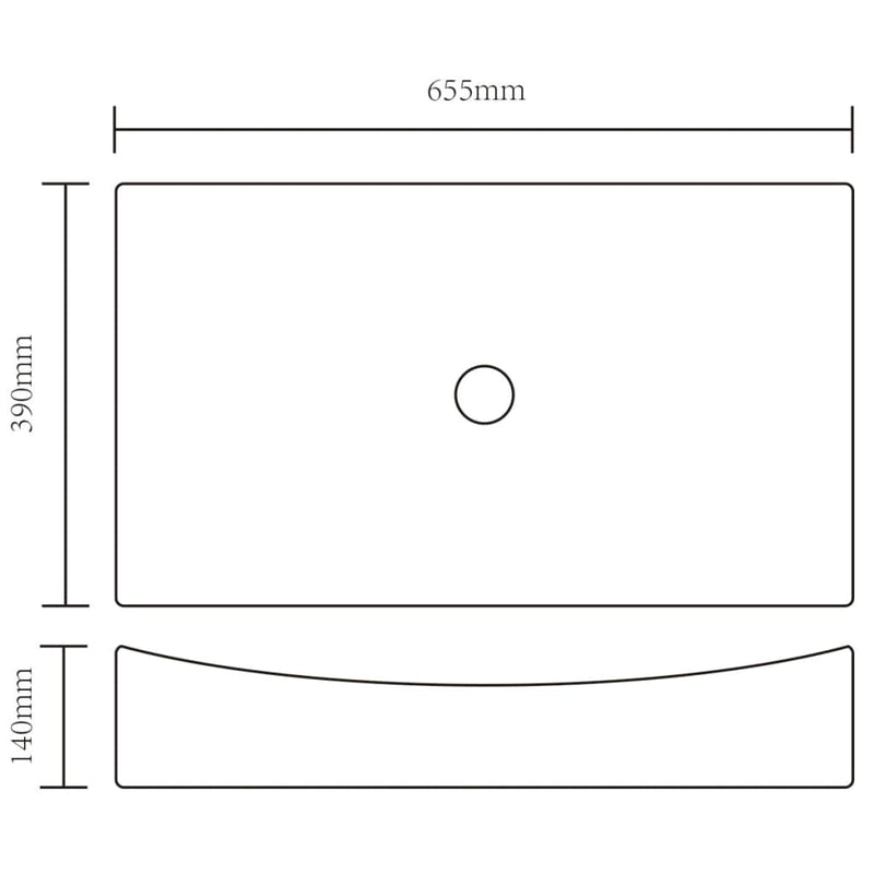 Ceramic Bathroom Sink Basin Black Round