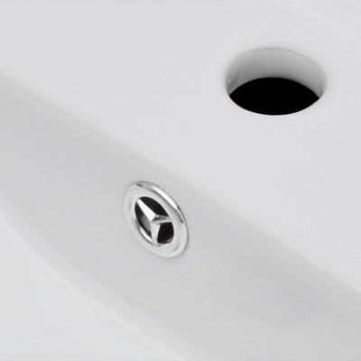 Ceramic Bathroom Sink Basin Faucet/Overflow Hole Black Rectangular