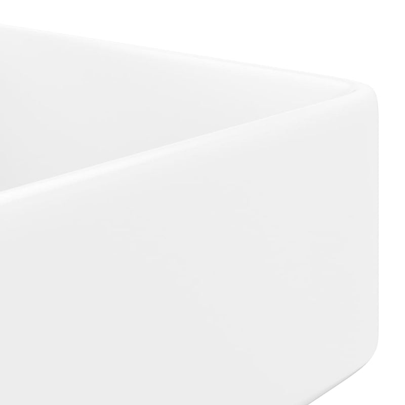 vidaXL Ceramic Bathroom Sink Basin with Faucet Hole White