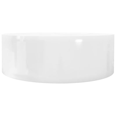 vidaXL Ceramic Bathroom Sink Basin Faucet/Overflow Hole White Round