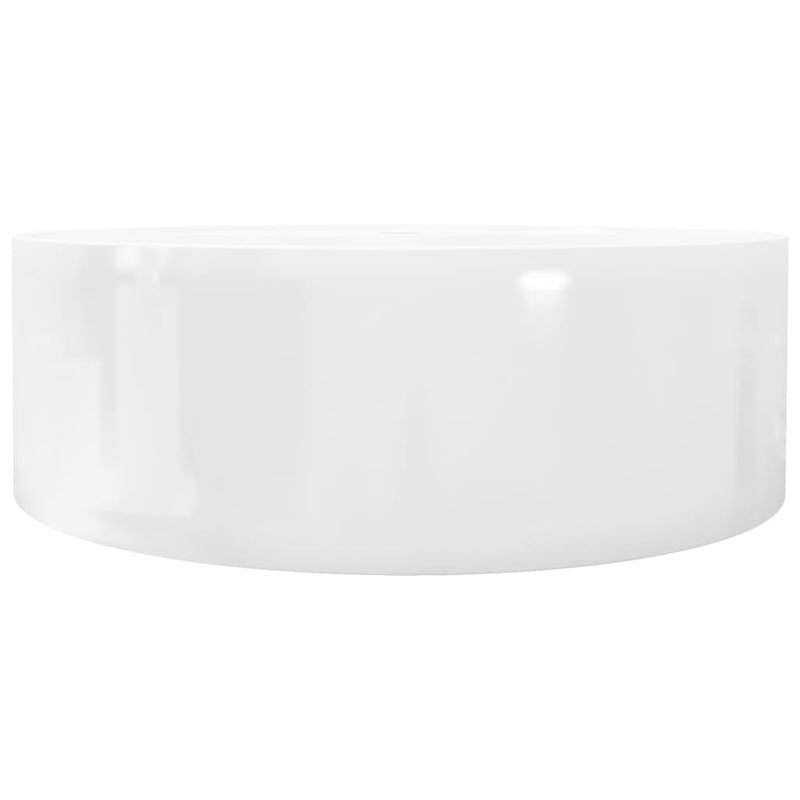 vidaXL Ceramic Bathroom Sink Basin Faucet/Overflow Hole White Round