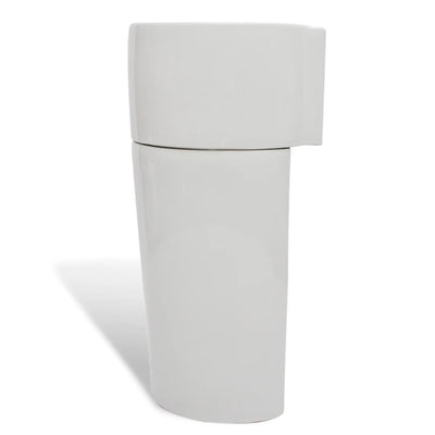 Ceramic Stand Bathroom Sink Basin Faucet/Overflow Hole Black Round