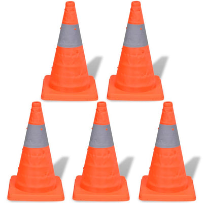 vidaXL 5 Pop-up Traffic Cones 42 cm