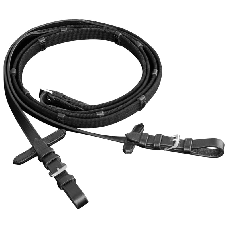 vidaXL Leather Flash Bridle with Reins and Bit Black Cob