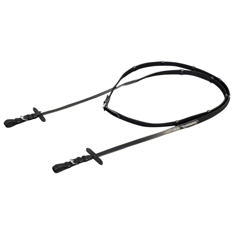 vidaXL Leather Flash Bridle with Reins and Bit Black Cob